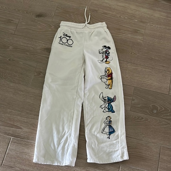 Disney 100 Off White Character Print Sweatpants - Picture 1 of 7
